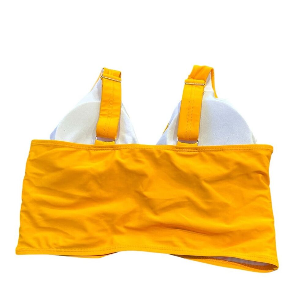 EMERY‎ ROSE Women's XL Twist Front Crop Tank Top Yellow Sleeveless - Picture 3 of 5
